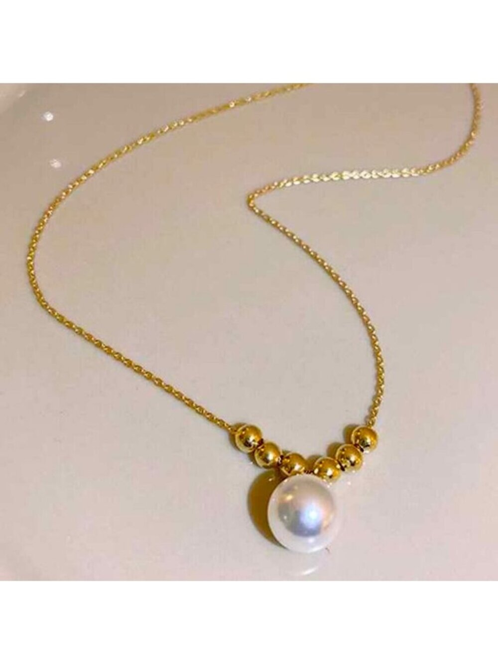 18k Gold Filled Pearl Pendant Necklace – 18 inches adjustable to 20 inches
